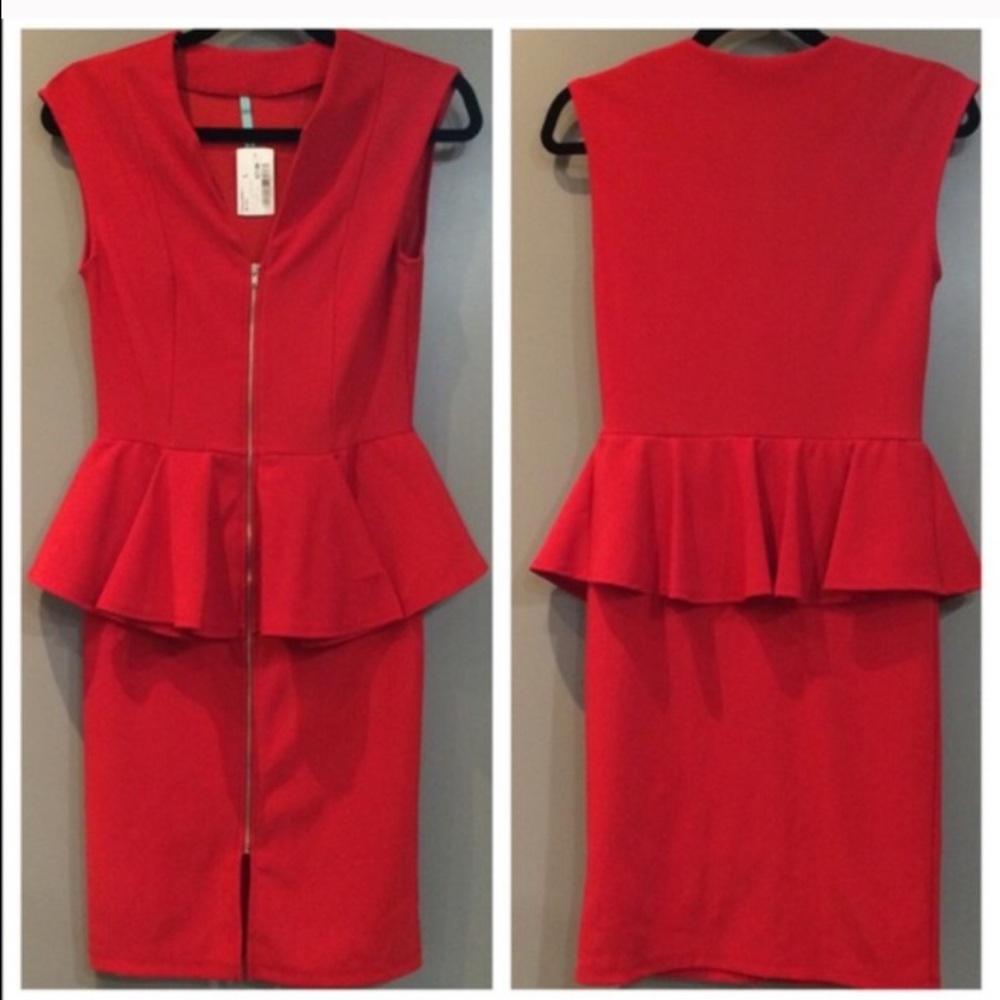 Sexy brand new red peplum dress! NTW size large!